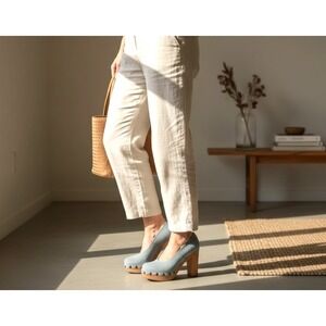 Pedro Garcia Erika Grey/ Light Blue Suede Platform Studded Pump Heels- EU 37